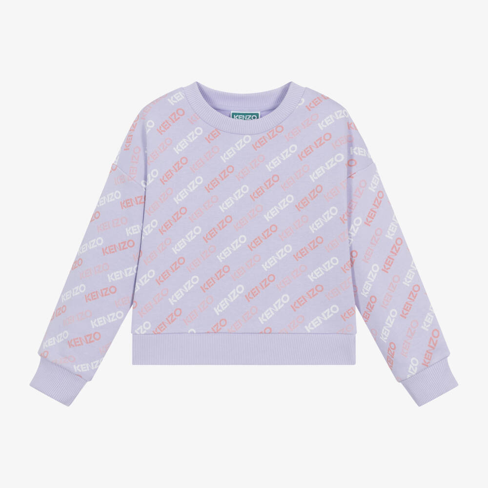 KENZO KIDS-Girls Lilac Organic Cotton Jumper | Childrensalon Outlet