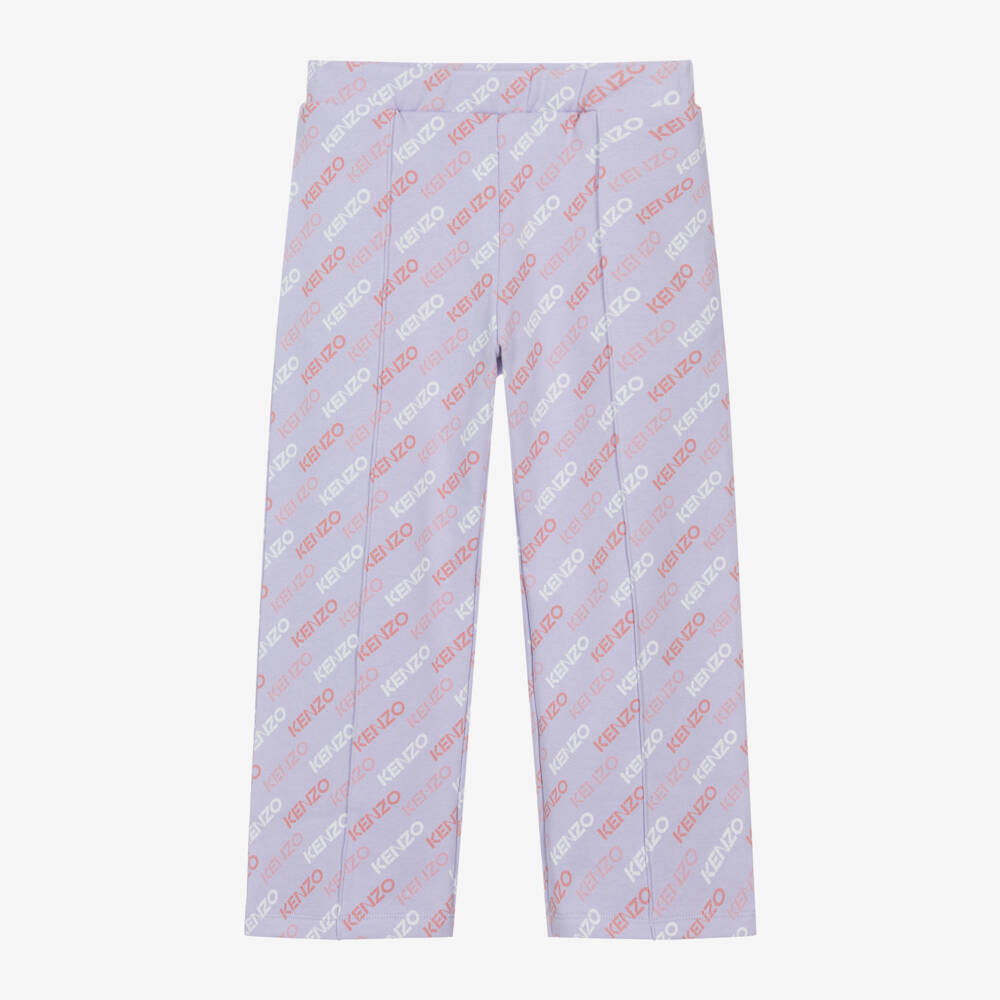 KENZO KIDS-Girls Lilac Wide-Leg Cotton Joggers | Childrensalon Outlet