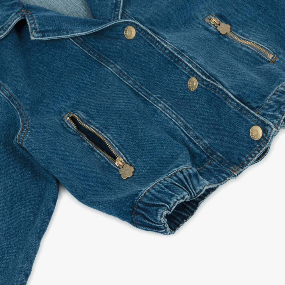 KENZO KIDS-Классическая синяя джинсовая куртка для девочек | Childrensalon Outlet