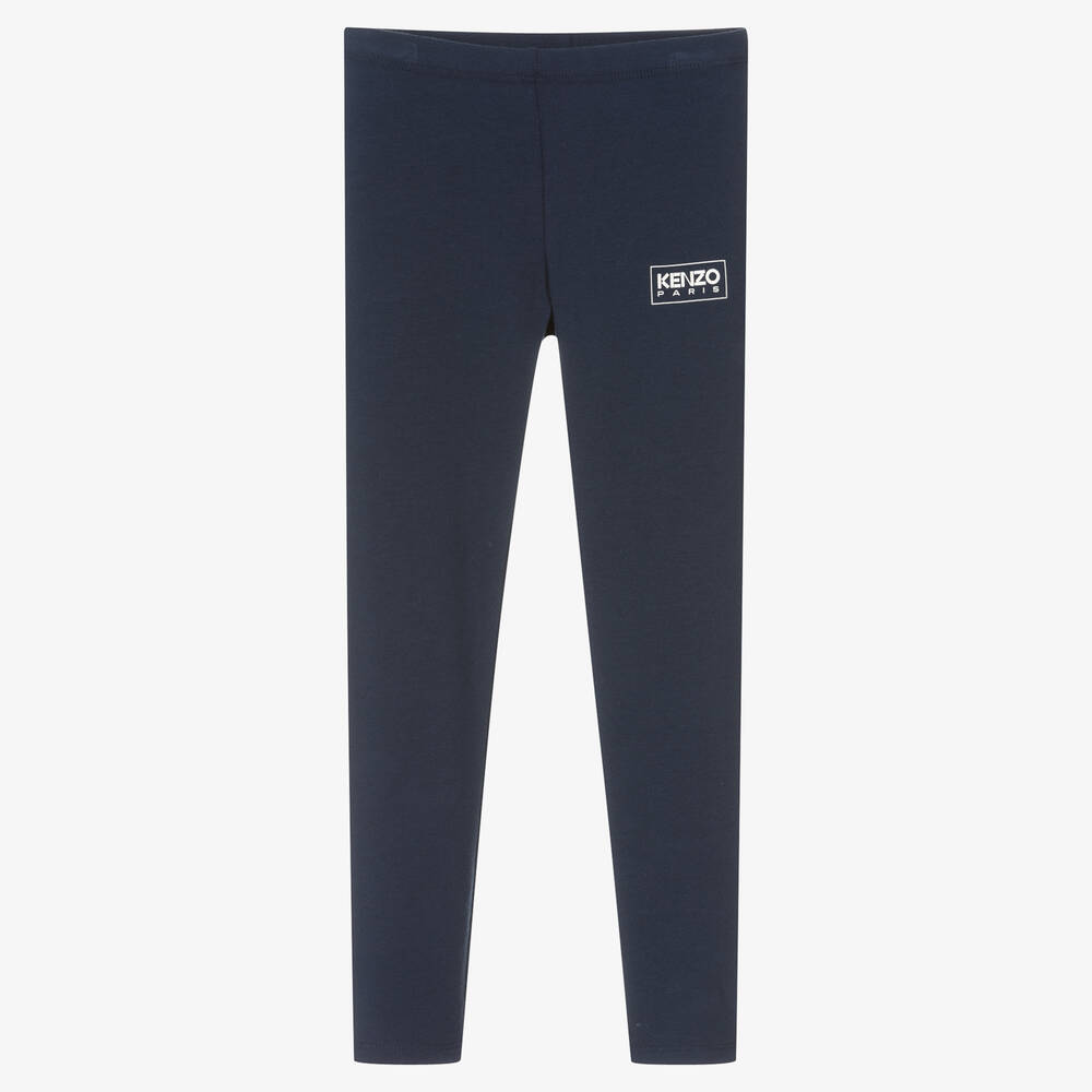 KENZO KIDS-Синие хлопковые легинсы для девочек | Childrensalon Outlet
