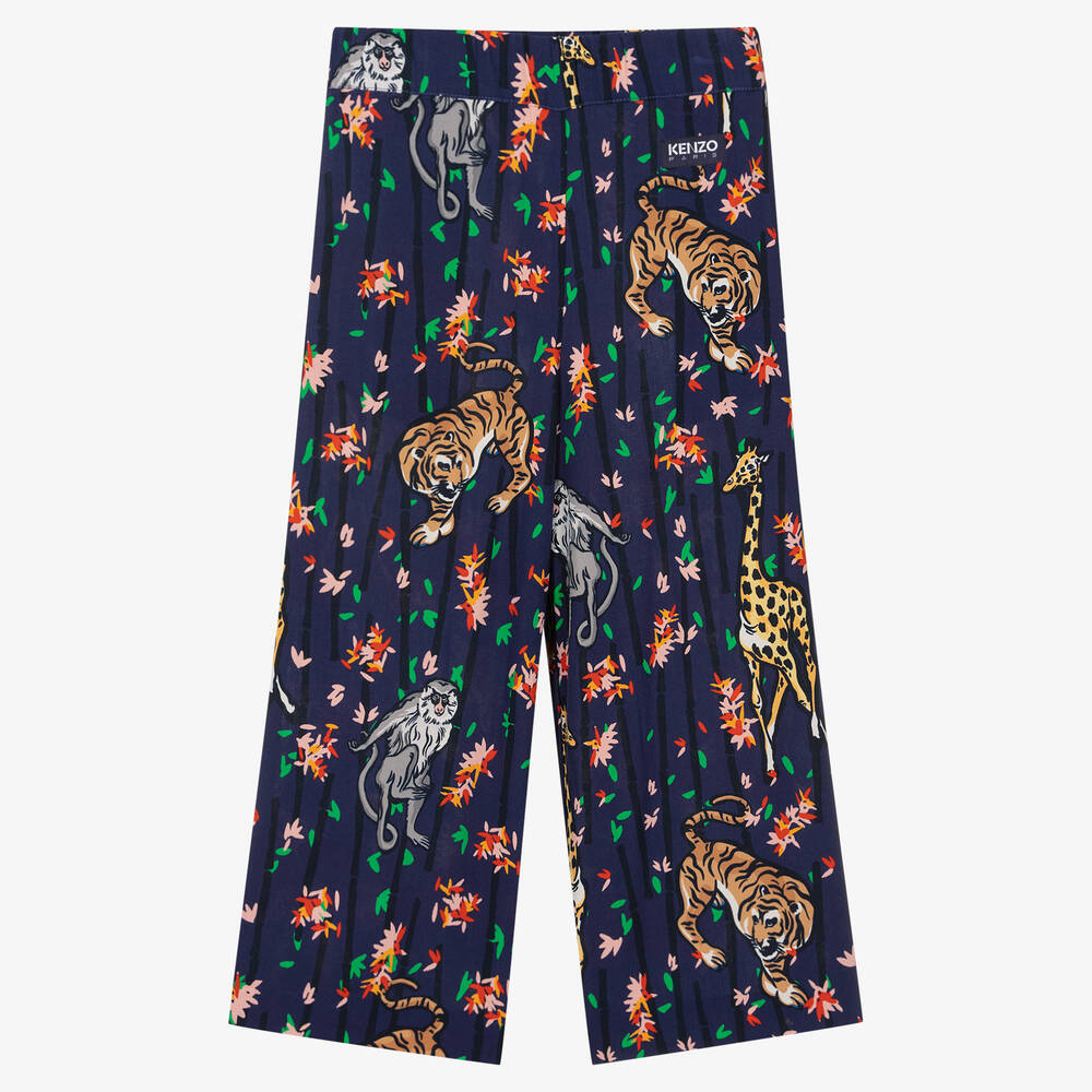 KENZO KIDS - Girls Navy Blue Culottes | Childrensalon