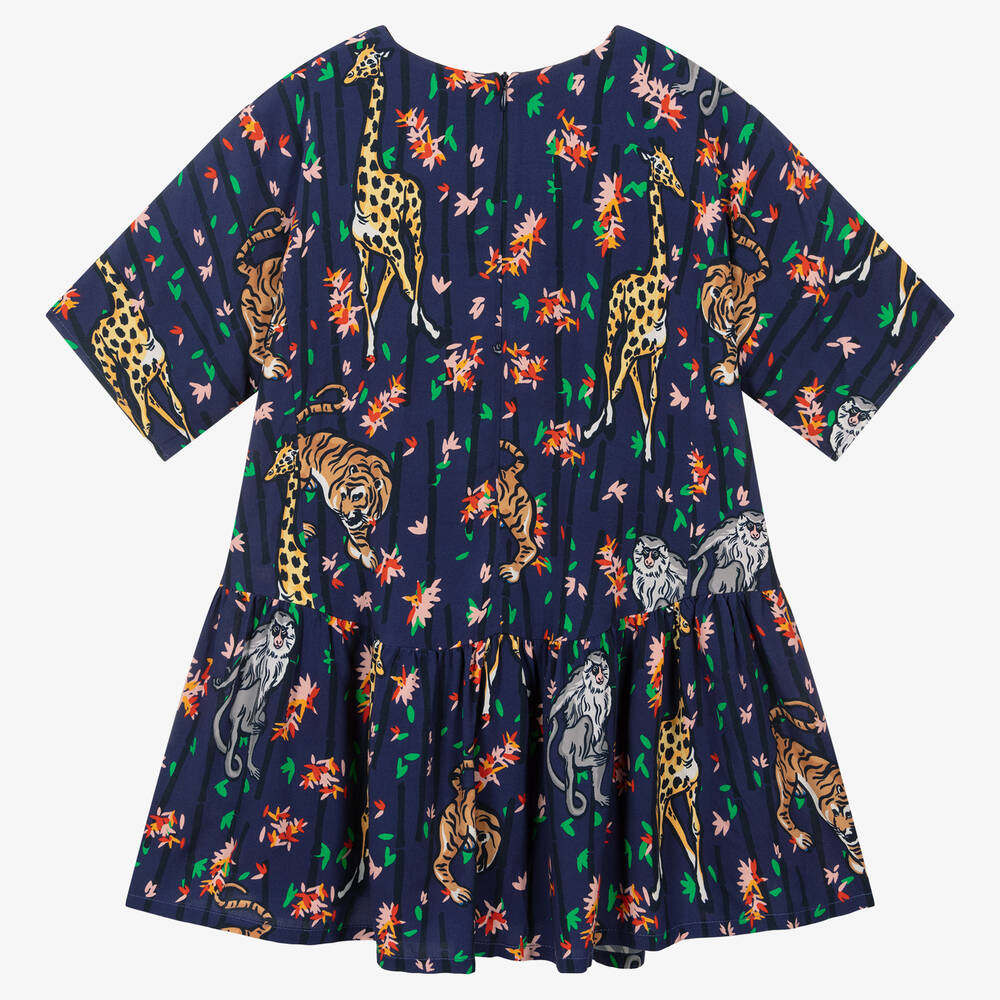 KENZO KIDS-Girls Navy Blue Logo Dress | Childrensalon Outlet