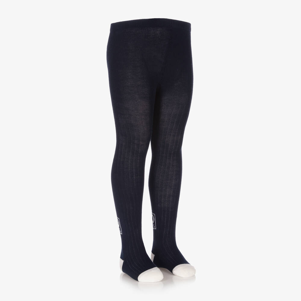 KENZO KIDS Girls Navy Blue Paris Tights Childrensalon Outlet