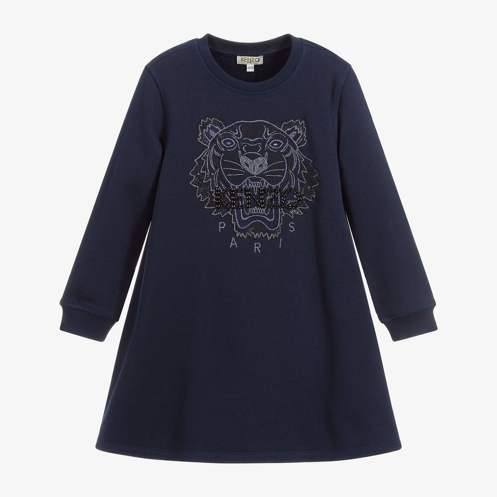 KENZO KIDS-Girls Navy Blue Tiger Dress | Childrensalon Outlet