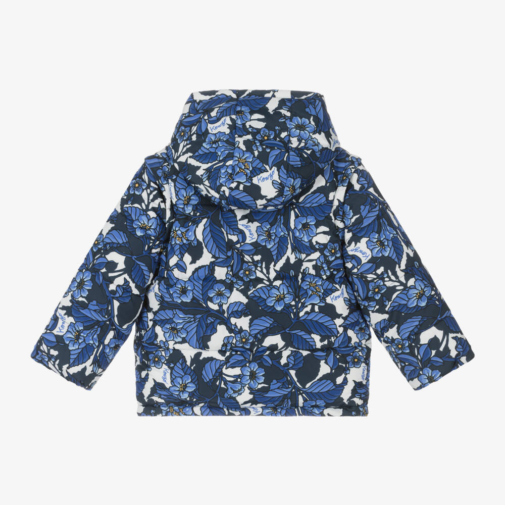 KENZO KIDS-Girls Navy Floral Reversible Coat | Childrensalon Outlet