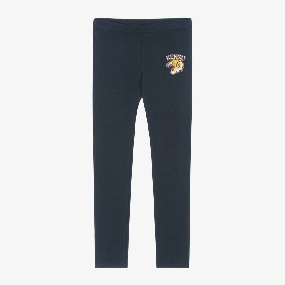 KENZO KIDS-Girls Navy Tiger Print Leggings | Childrensalon Outlet