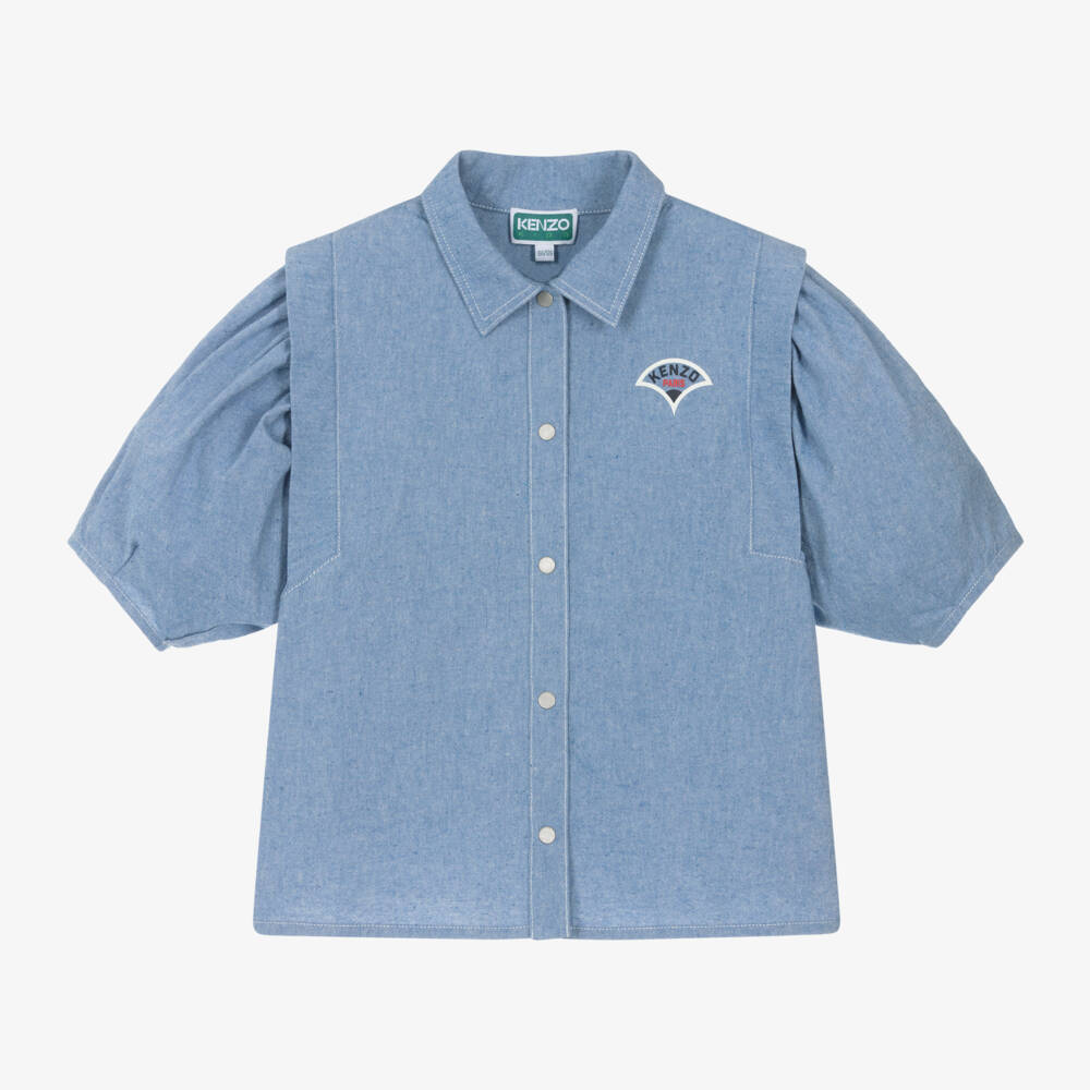 KENZO KIDS-بلوزة بناتية بطبعة أمواج زرقاء | Childrensalon Outlet