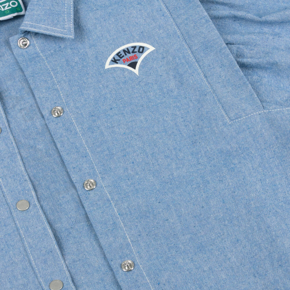 KENZO KIDS-Girls Ocean Blue Wavy Print Blouse | Childrensalon Outlet