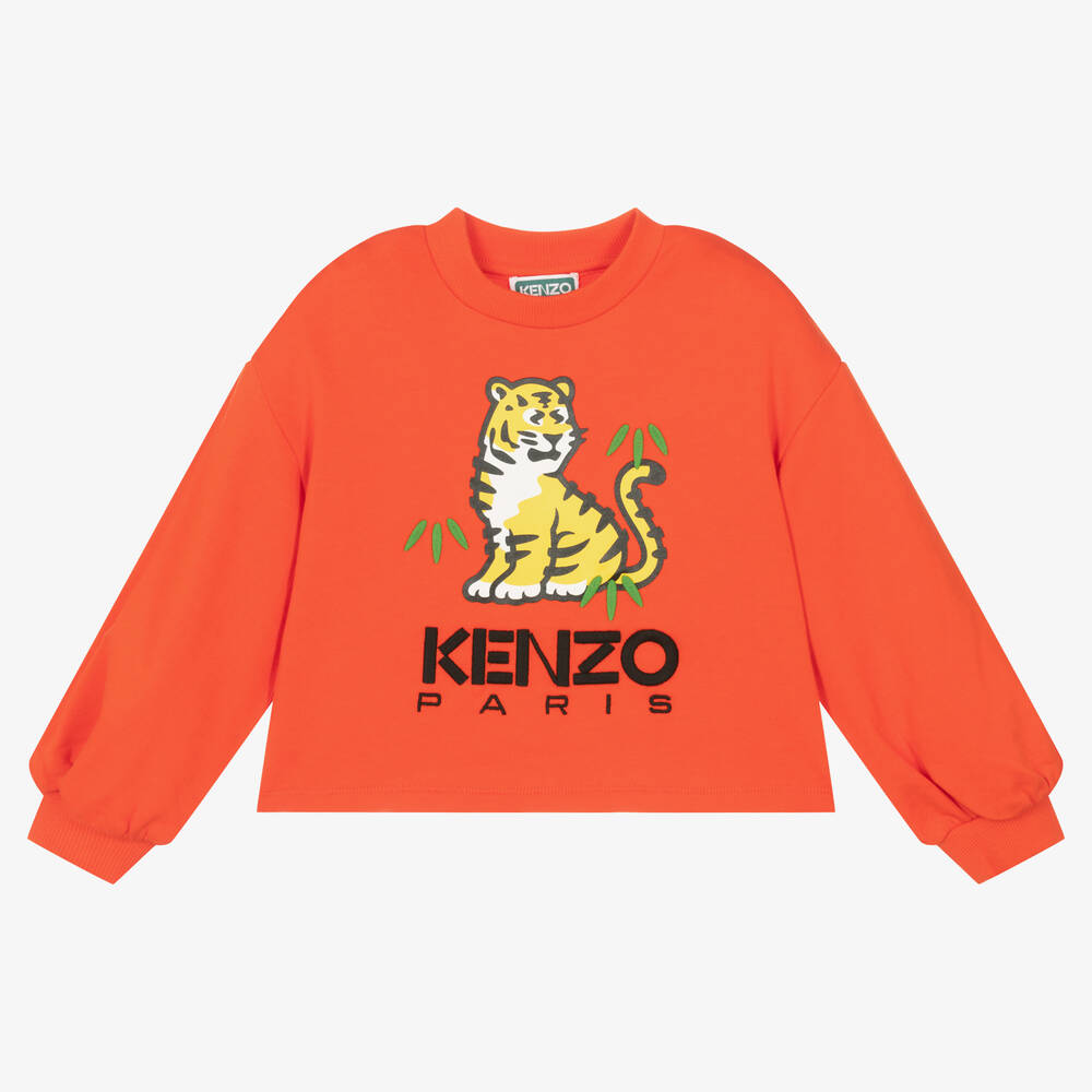 KENZO KIDS - Оранжевый хлопковый свитшот KOTORA | Childrensalon