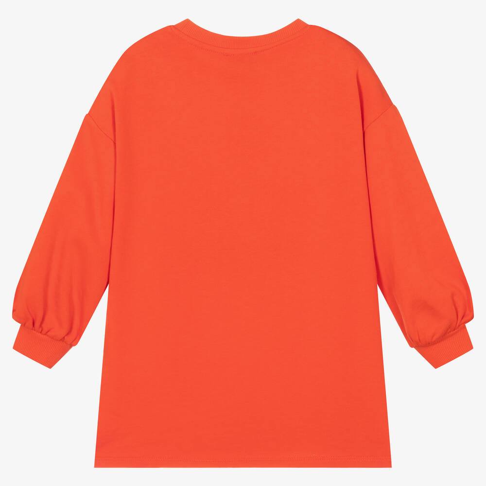 Orange sweatshirt dress cheap