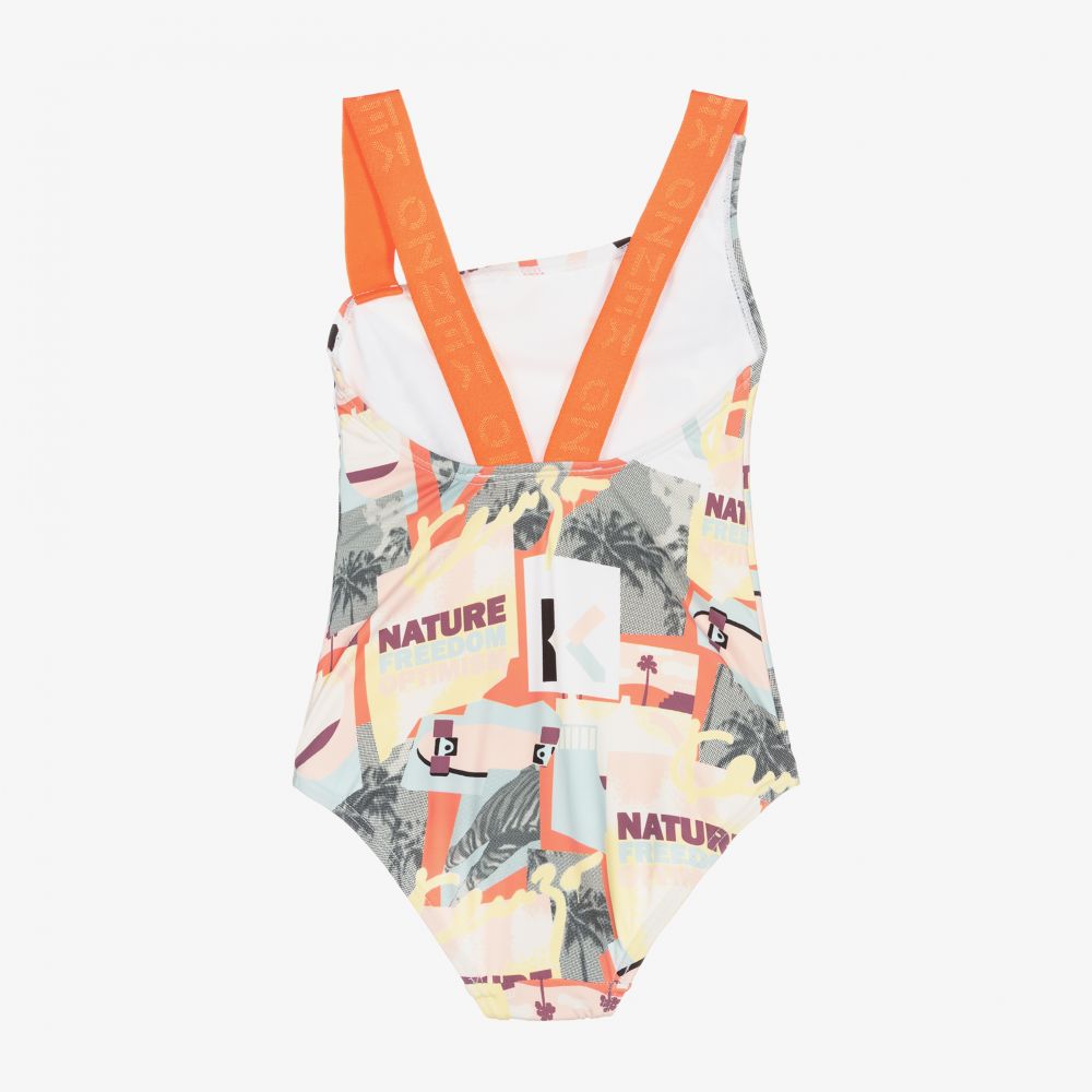 KENZO KIDS-مايّو لون برتقالي للبنات | Childrensalon Outlet