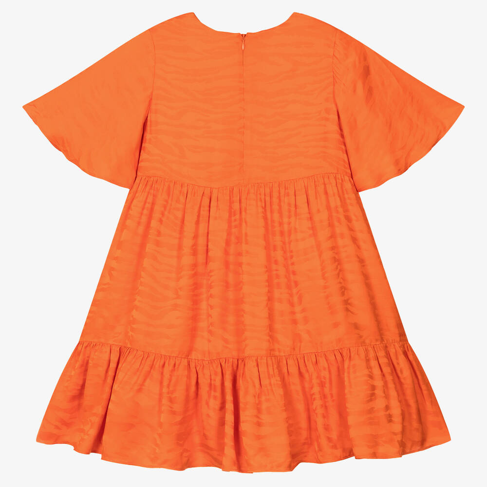 KENZO KIDS-Girls Orange Tiger Stripe Dress | Childrensalon Outlet