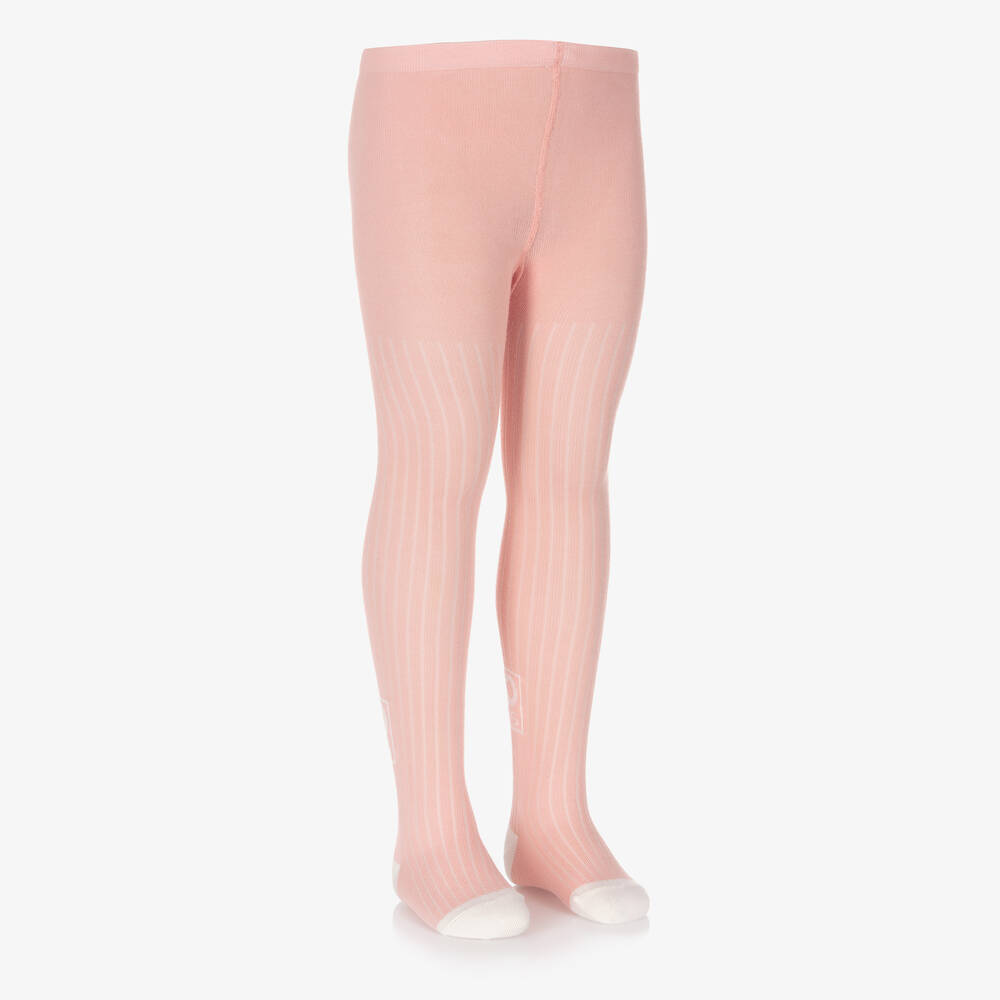 KENZO KIDS-Girls Pale Pink Paris Tights | Childrensalon Outlet