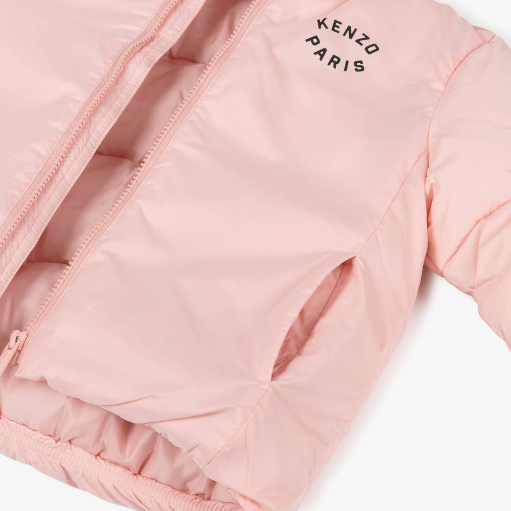 KENZO KIDS-Girls Pale Pink Quilted Jacket | Childrensalon Outlet