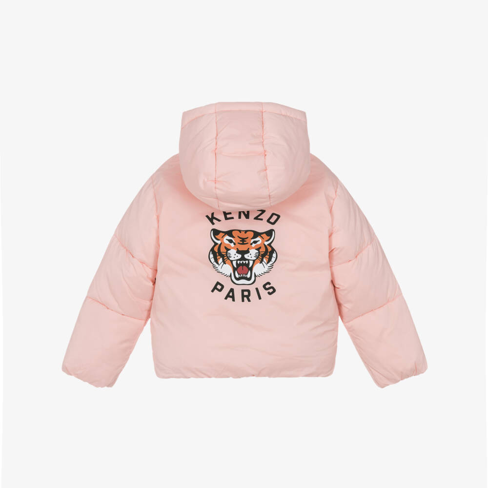 KENZO KIDS-Girls Pale Pink Quilted Jacket | Childrensalon Outlet