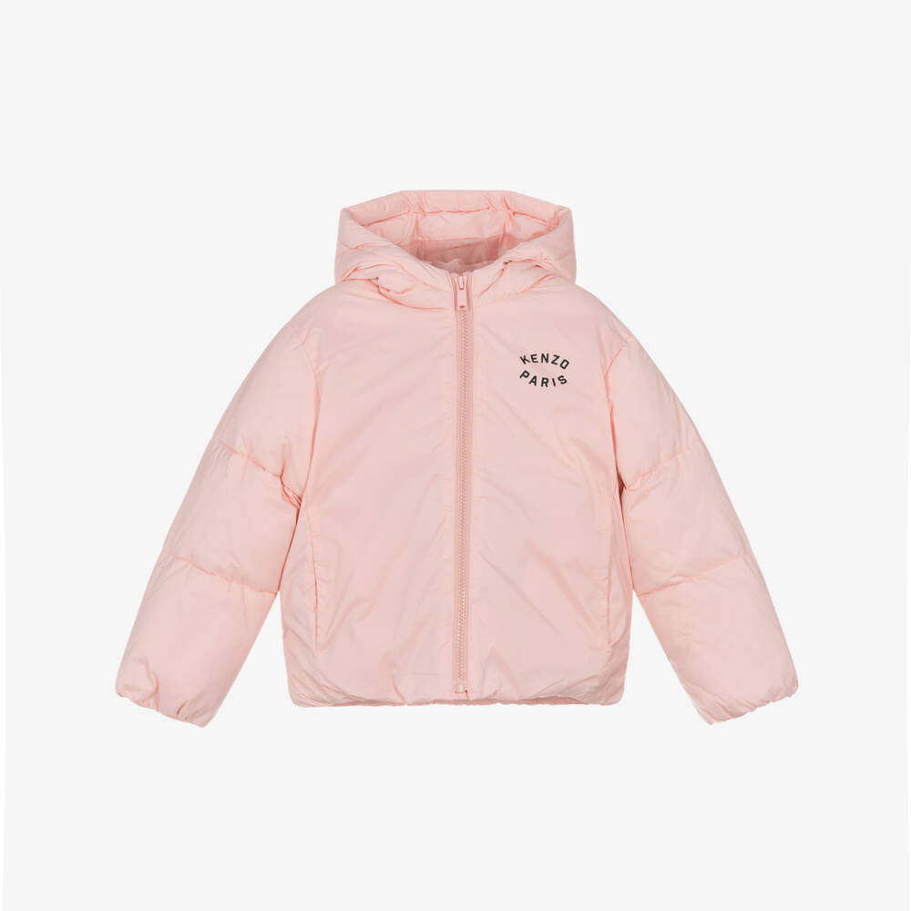 KENZO KIDS-Girls Pale Pink Quilted Jacket | Childrensalon Outlet
