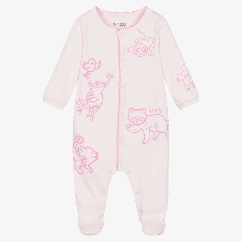 KENZO KIDS - Dors-bien rose en coton animaux | Childrensalon