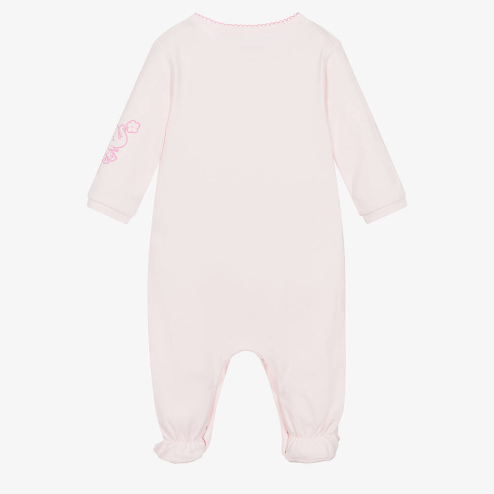 KENZO KIDS-Girls Pink Cotton Animal Print Babygrow | Childrensalon Outlet
