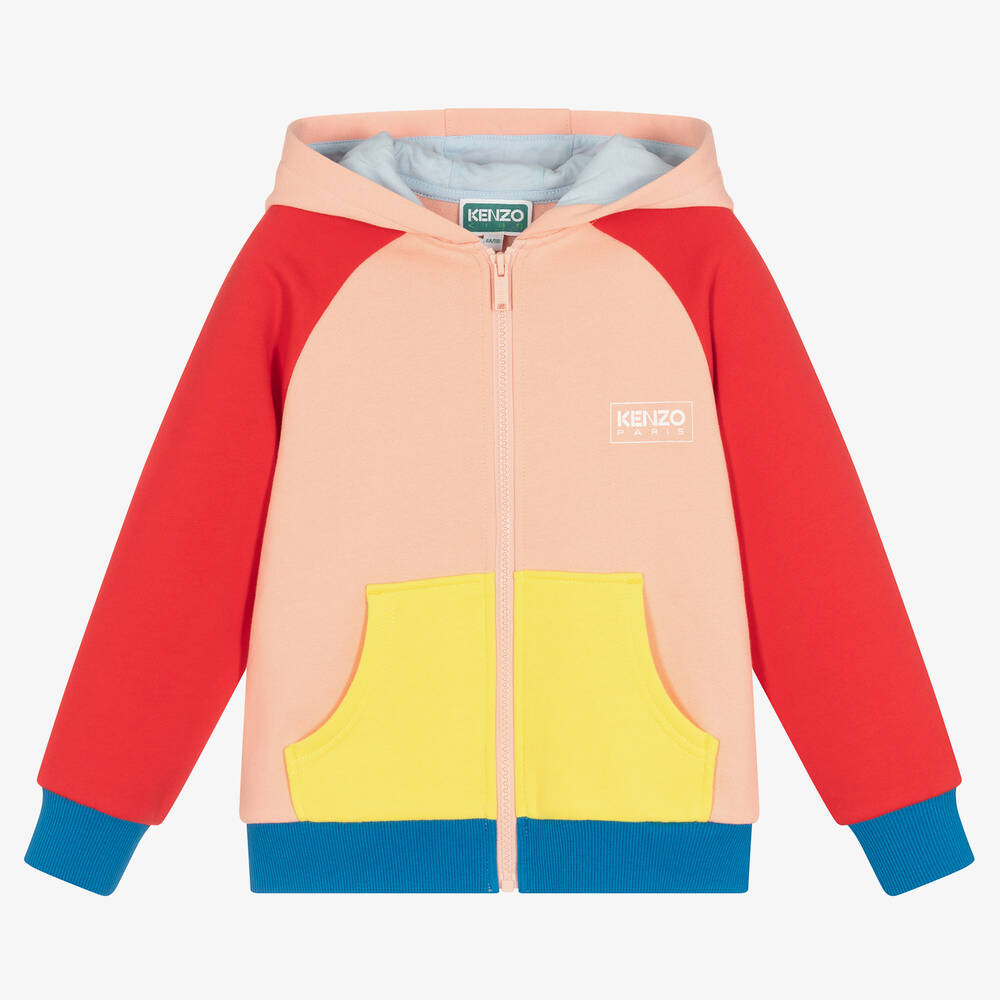 KENZO KIDS - Rosa Colourblock-Oberteil mit Zip | Childrensalon