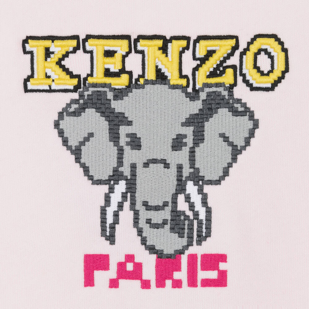 KENZO KIDS-Розовый хлопковый свитшот со слоном | Childrensalon Outlet