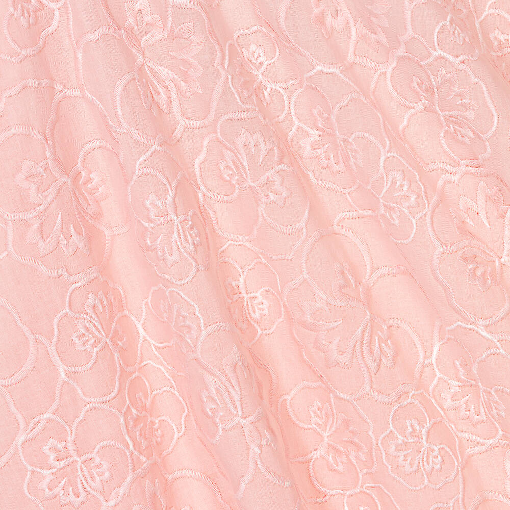 KENZO KIDS-Girls Pink Cotton Embroidered Floral Dress | Childrensalon Outlet