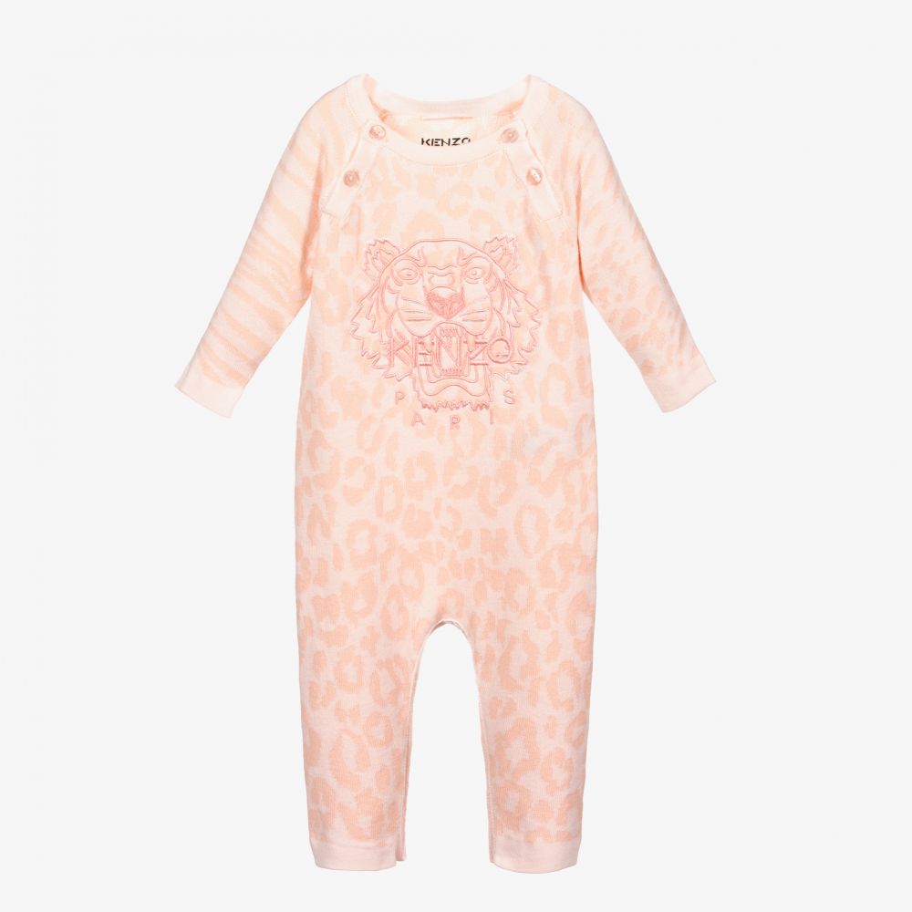 KENZO KIDS-Girls Pink Cotton Knit Romper | Childrensalon Outlet