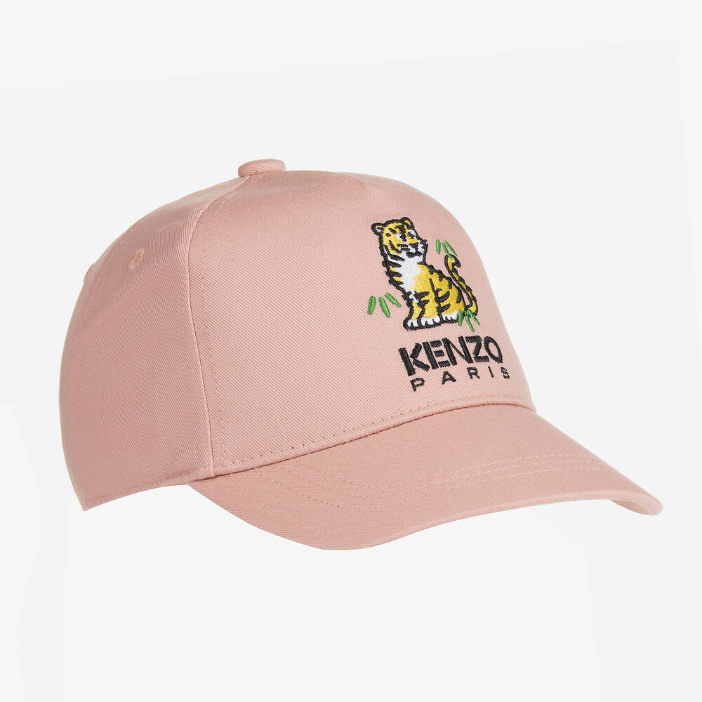 KENZO KIDS - Girls Pink Cotton KOTORA Tiger Cap | Childrensalon