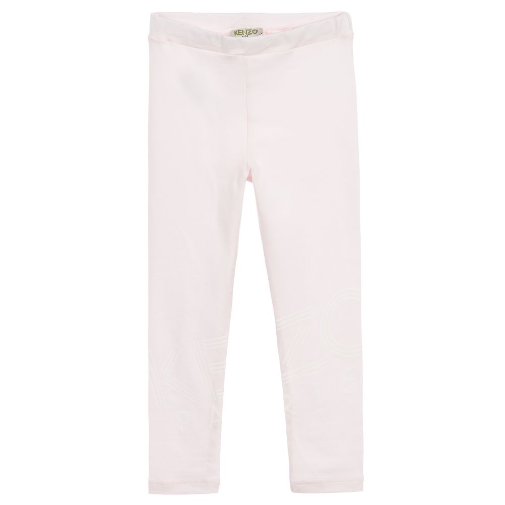 Girls Pink Cotton Leggings