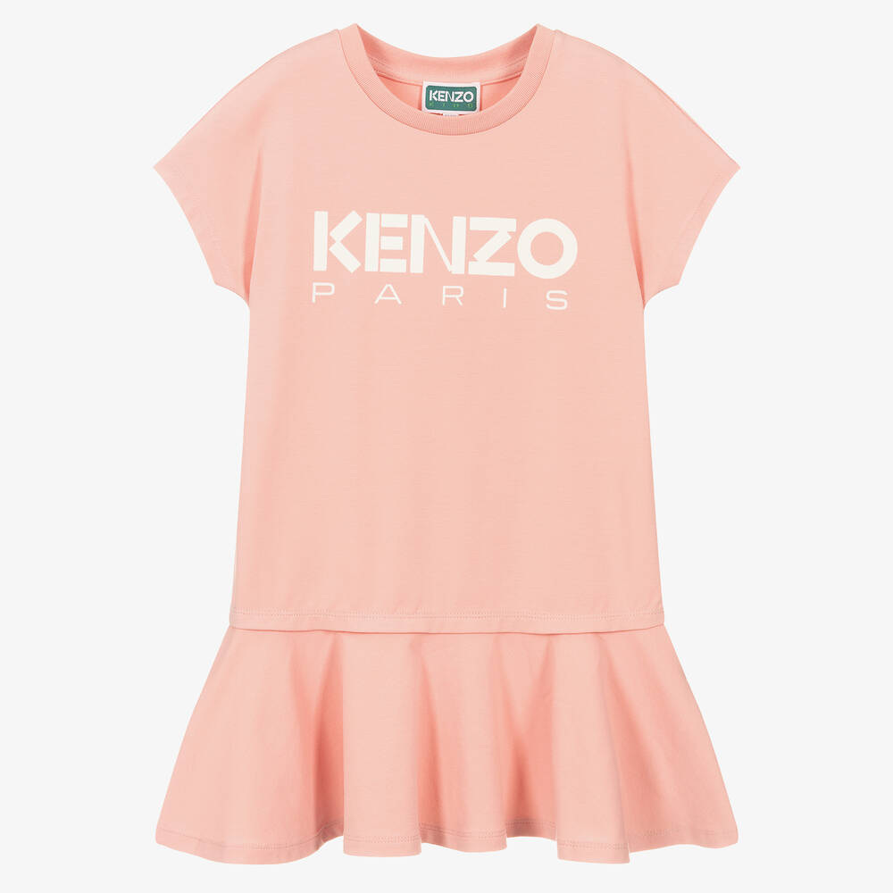 KENZO KIDS - فستان قطن جيرسي لون زهري | Childrensalon