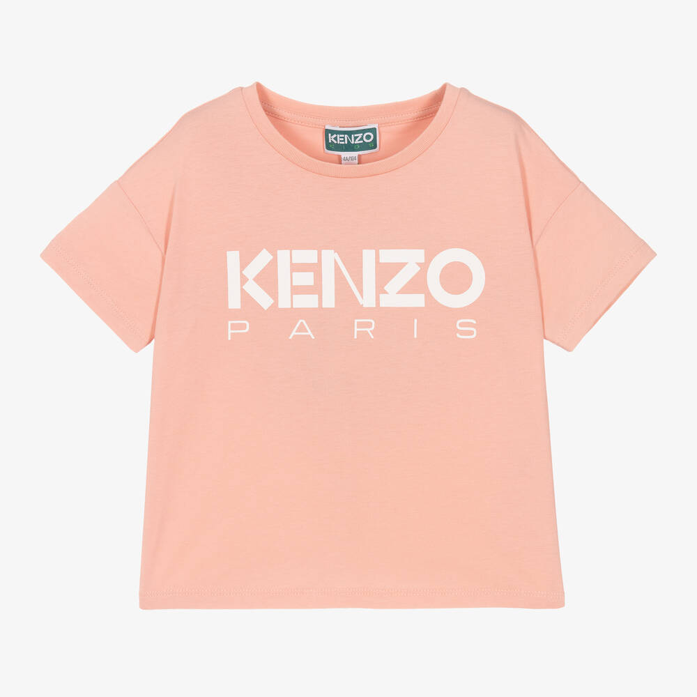 KENZO KIDS - تيشيرت قطن عضوي لون زهري للبنات | Childrensalon