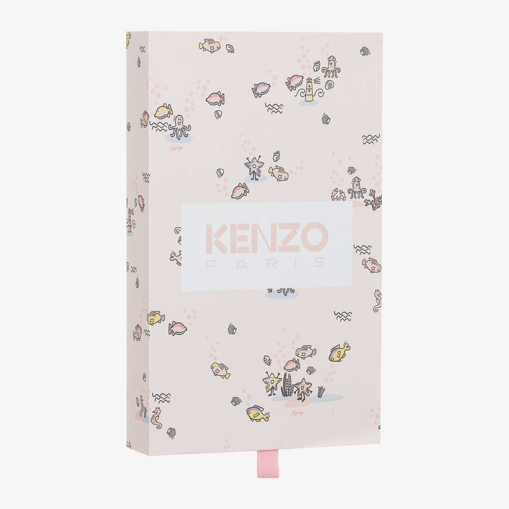 KENZO KIDS-أوفرول رومبر قطن لون زهري للمولودات | Childrensalon Outlet