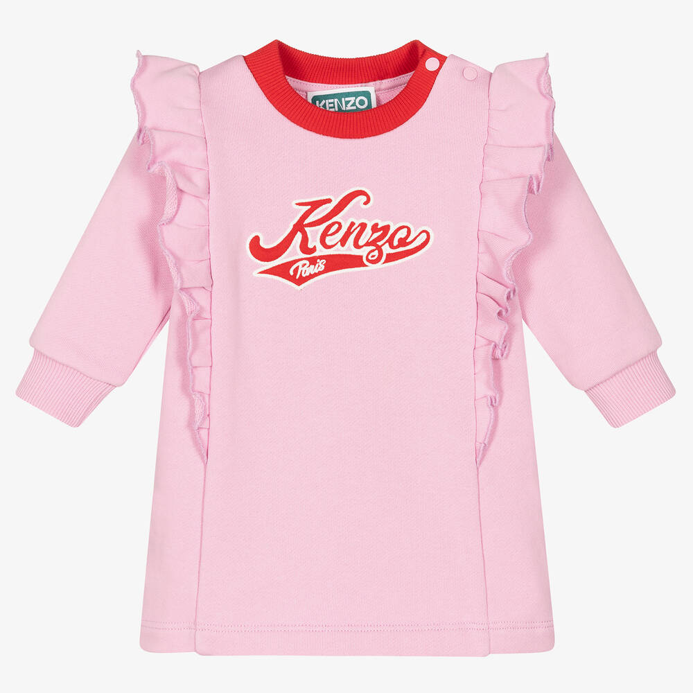 KENZO KIDS - Robe sweat rose en coton pour fille | Childrensalon