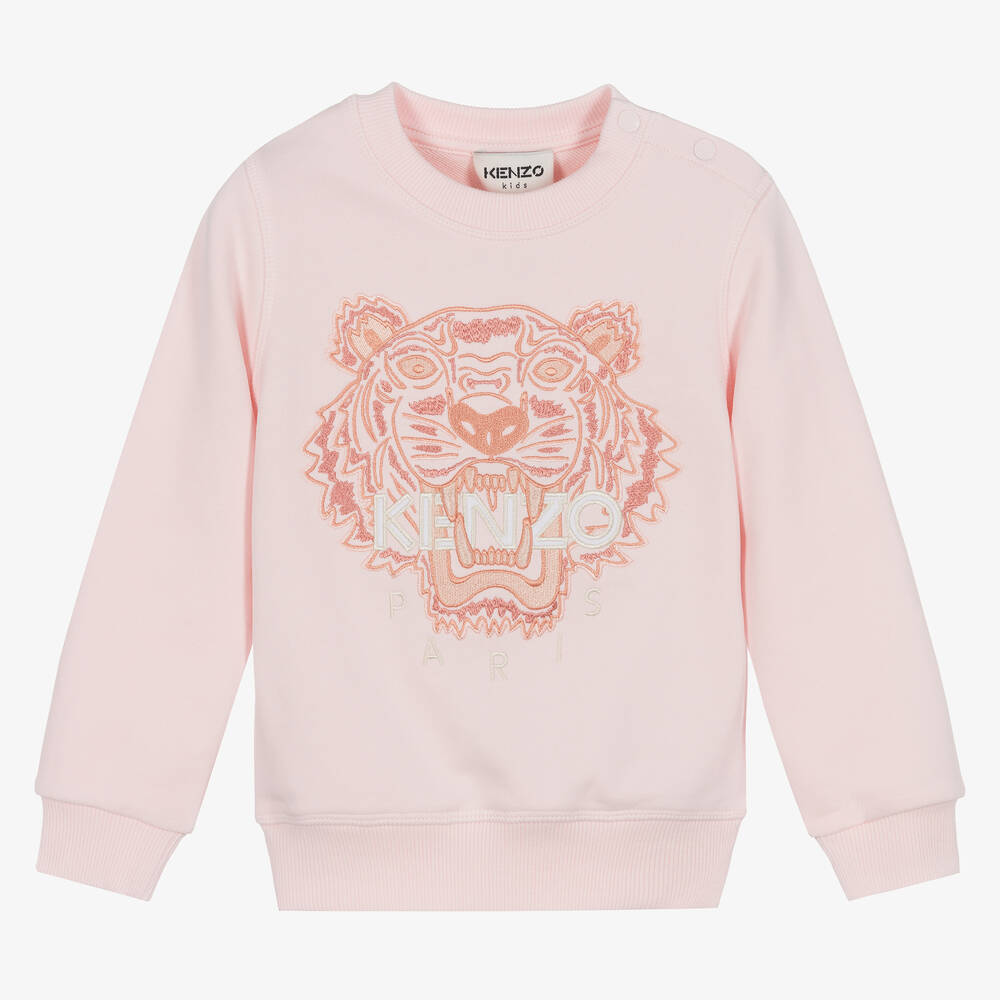 KENZO KIDS - Rosa Baumwoll-Sweatshirt mit Tiger | Childrensalon