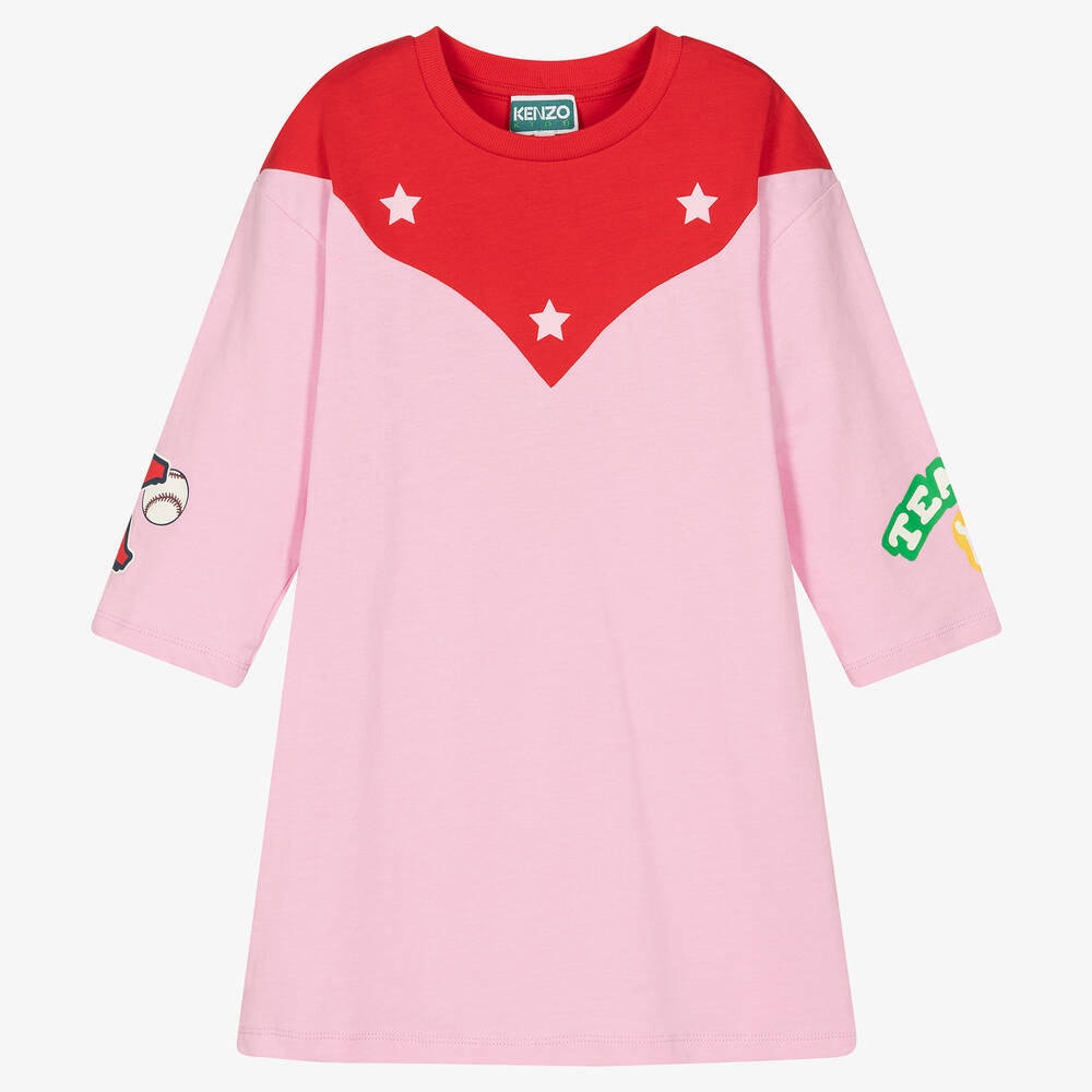 KENZO KIDS - Rosa Baumwollkleid im College-Stil | Childrensalon