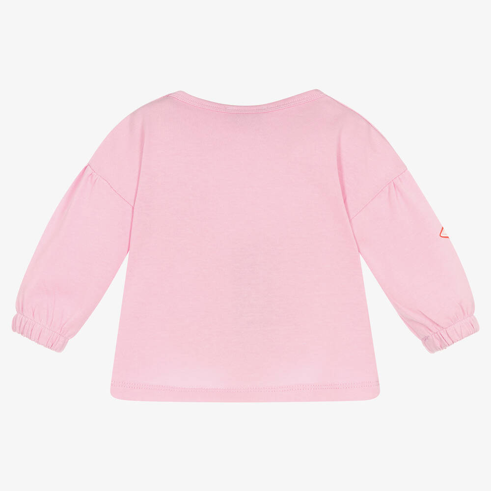 KENZO KIDS-Girls Pink Cotton Varsity Top | Childrensalon Outlet