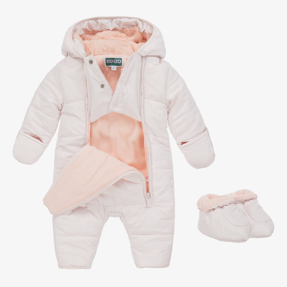 KENZO KIDS-Розовый уютный пуховик для девочек | Childrensalon Outlet
