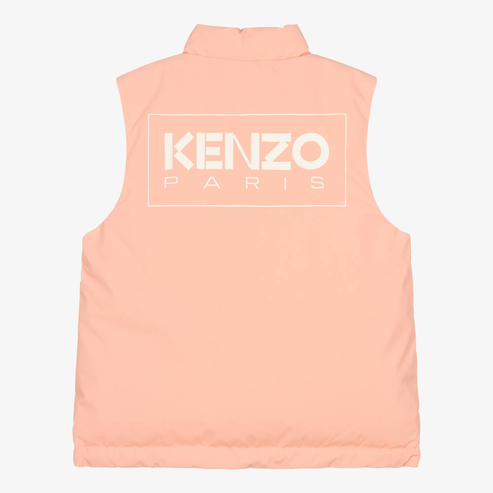 KENZO KIDS-Розовый пуховый жилет для девочек | Childrensalon Outlet
