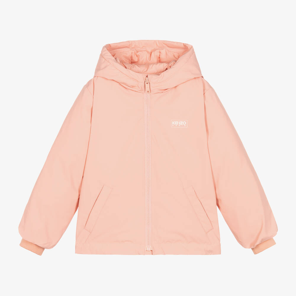 KENZO KIDS - Girls Pink Down Puffer Jacket | Childrensalon