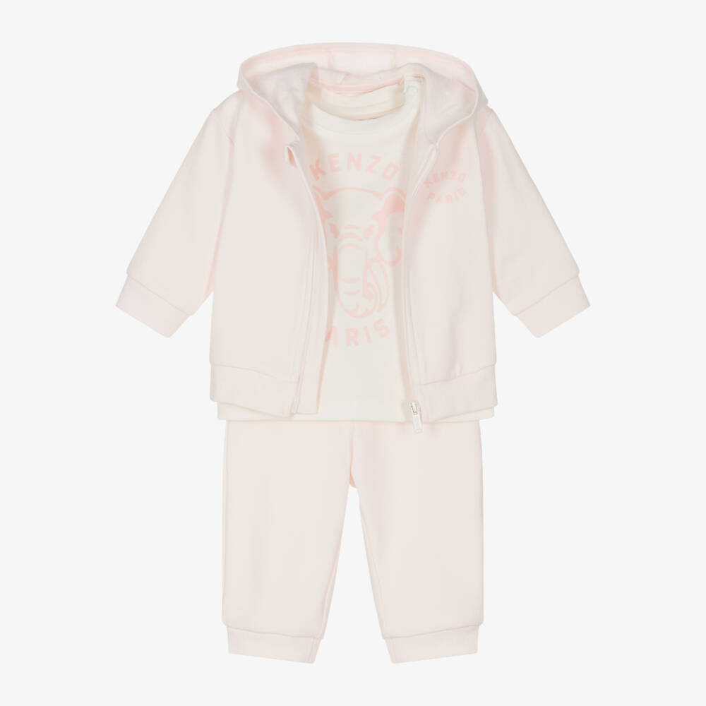 KENZO KIDS-Girls Pink Elephant Hoodie Set | Childrensalon Outlet