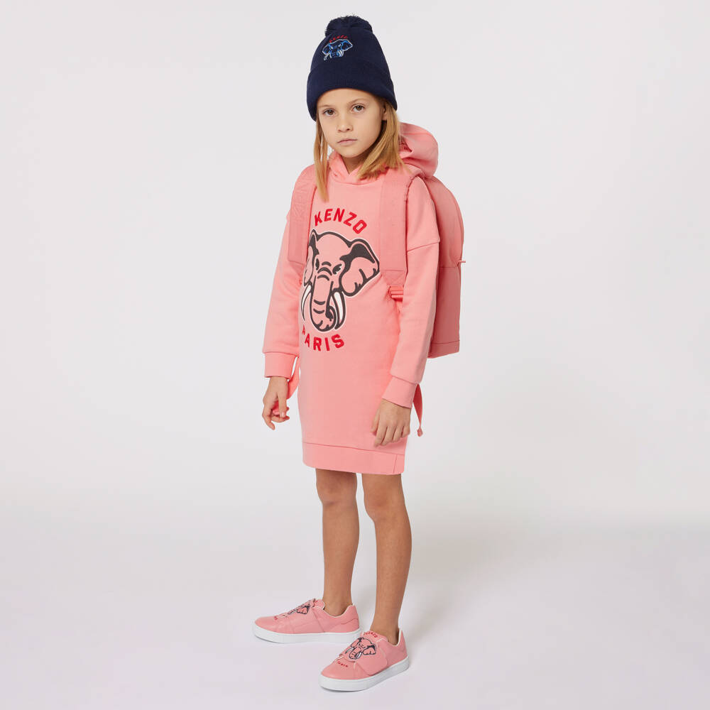 KENZO KIDS-Girls Pink Elephant Jersey Dress | Childrensalon Outlet