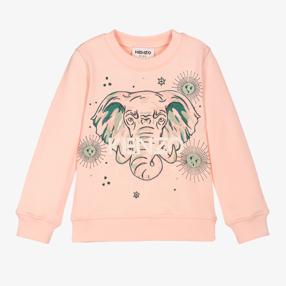 KENZO KIDS - Розовый свитшот со слоном для девочек | Childrensalon