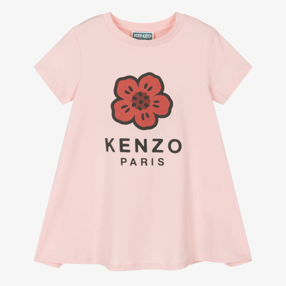 KENZO KIDS-فستان قطني وردي مزهر للبنات | Childrensalon Outlet