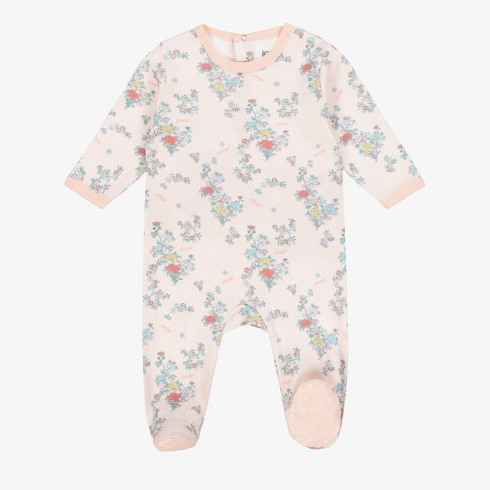 KENZO KIDS-Girls Pink Floral Cotton Ensemble | Childrensalon Outlet