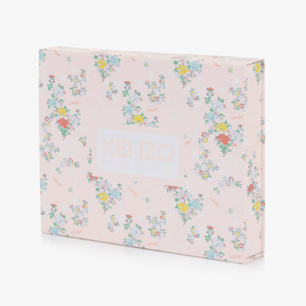 KENZO KIDS-Girls Pink Floral Cotton Ensemble | Childrensalon Outlet