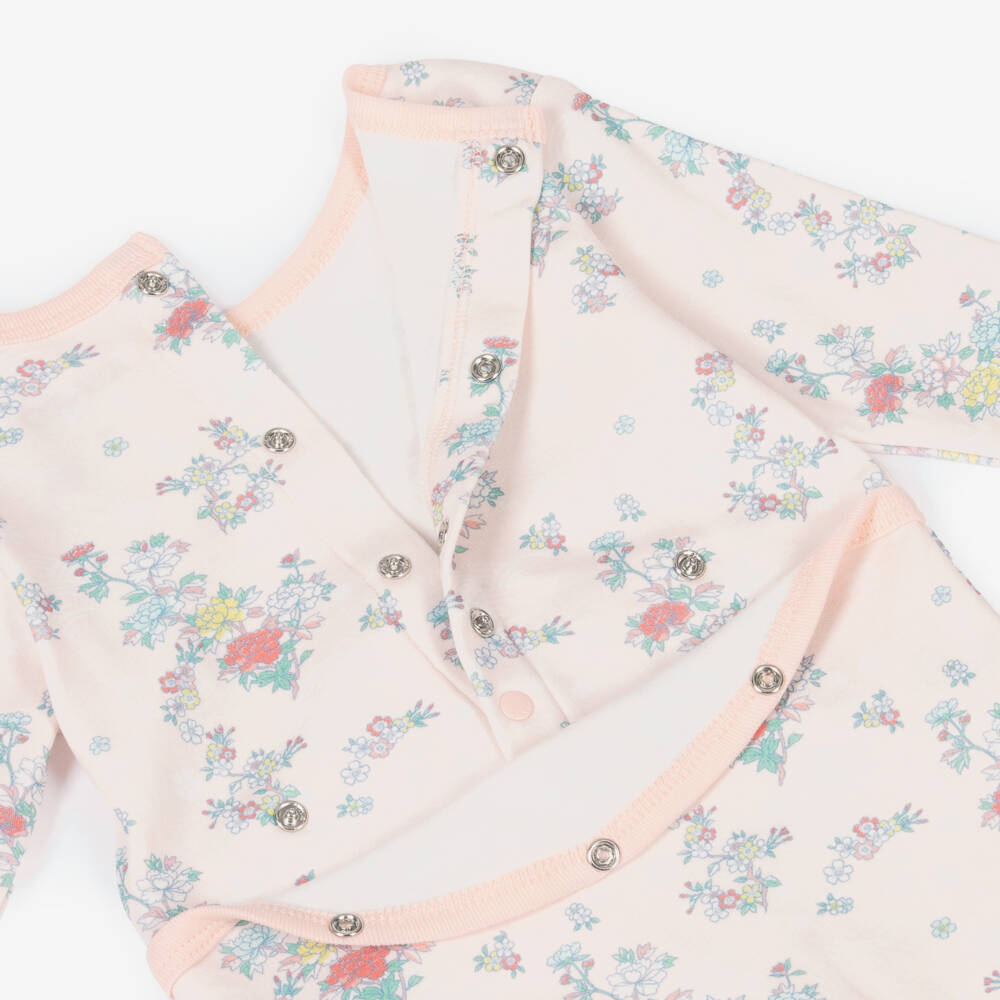 KENZO KIDS-Girls Pink Floral Cotton Ensemble | Childrensalon Outlet