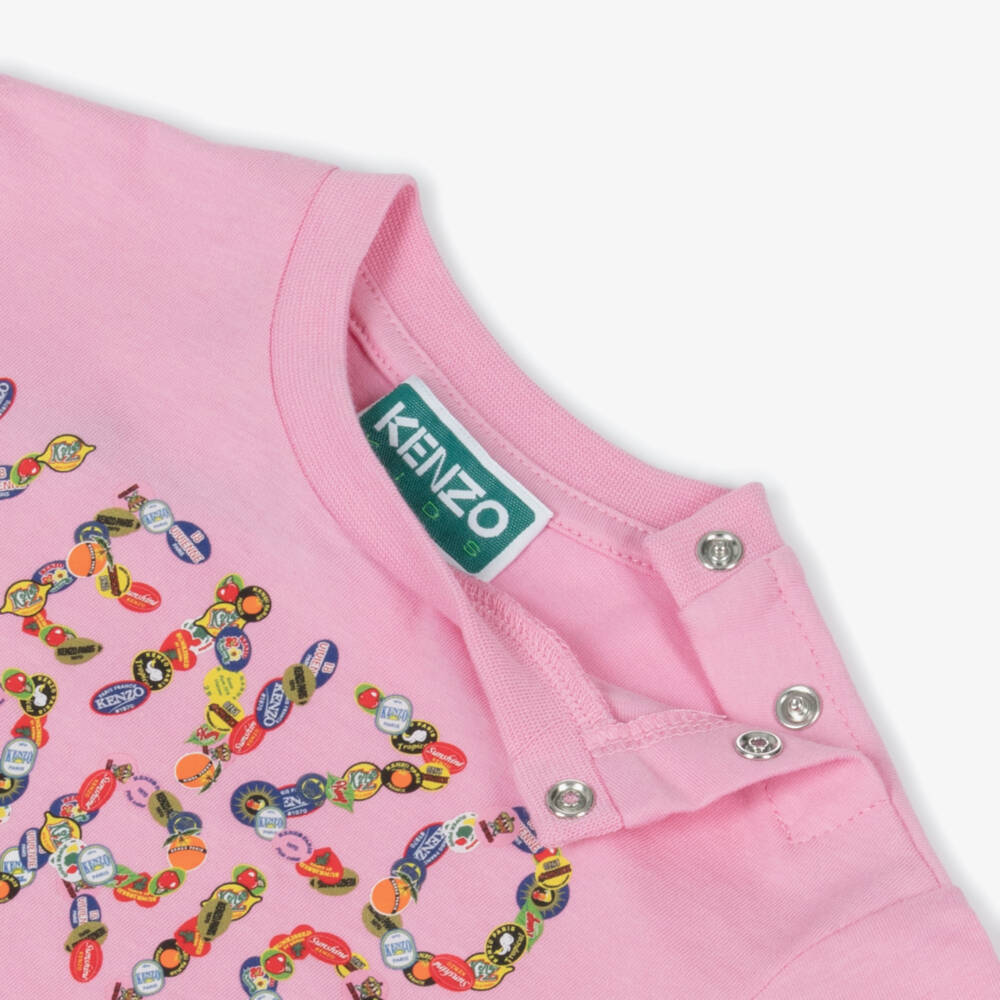 KENZO KIDS-Розовый фруктовый комплект футболка и леггинсы для девочек | Childrensalon Outlet