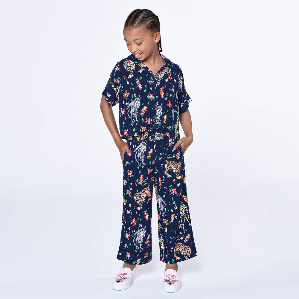 KENZO KIDS-ترينرز سهل الإنتعال قماش لون زهري للبنات | Childrensalon Outlet