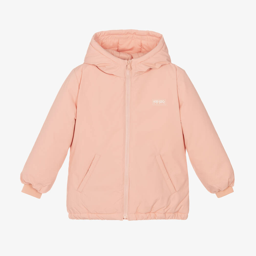 KENZO KIDS - Manteau à capuche rose fille | Childrensalon