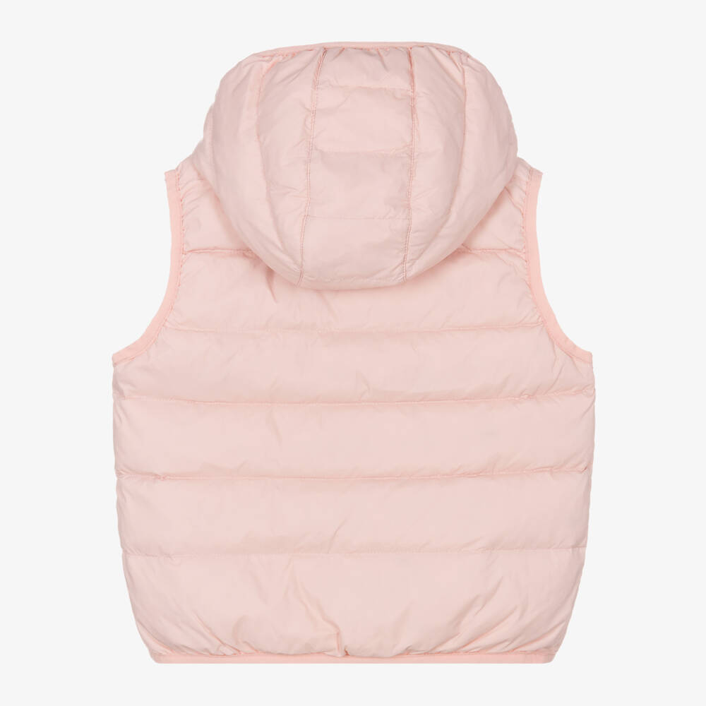 KENZO KIDS-Girls Pink Hooded Puffer Vest | Childrensalon Outlet