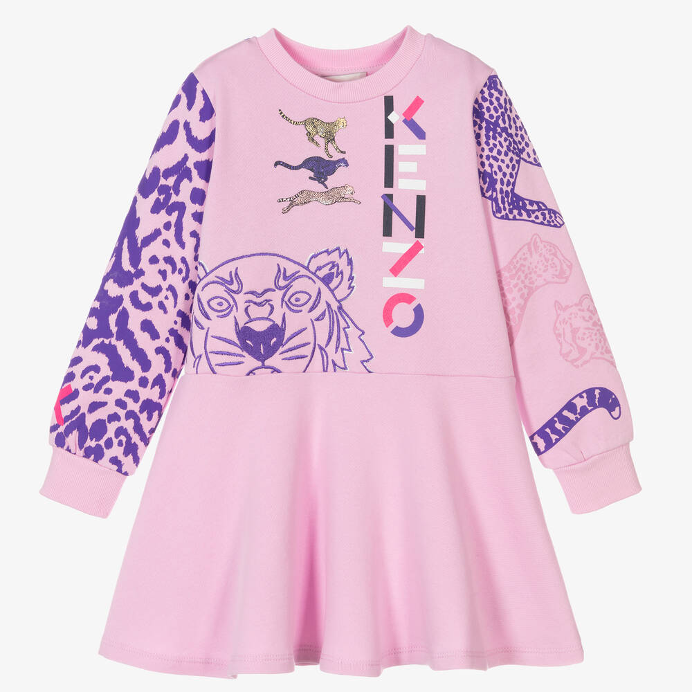 KENZO KIDS - Розовое платье из джерси для девочек | Childrensalon
